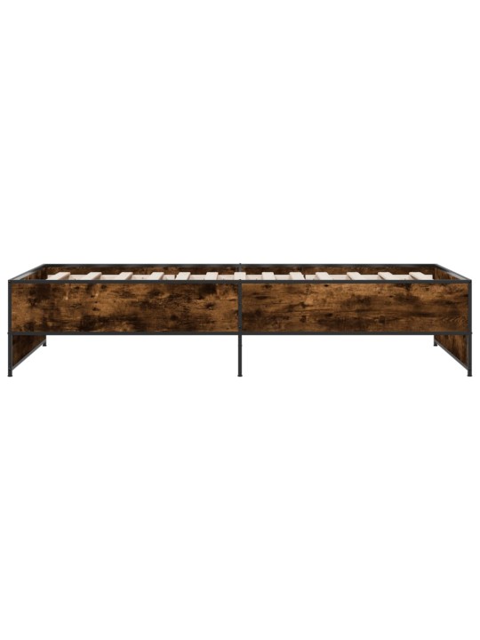 Rám postele kouřový dub 90 x 200 cm kompozitní dřevo a kov