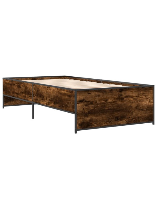 Rám postele kouřový dub 90 x 200 cm kompozitní dřevo a kov