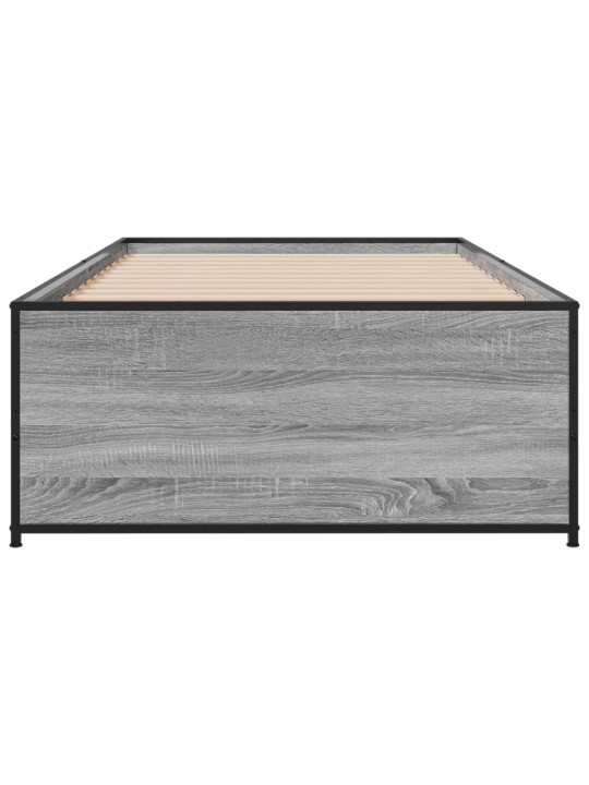 Rám postele šedý sonoma 90 x 200 cm kompozitní dřevo a kov