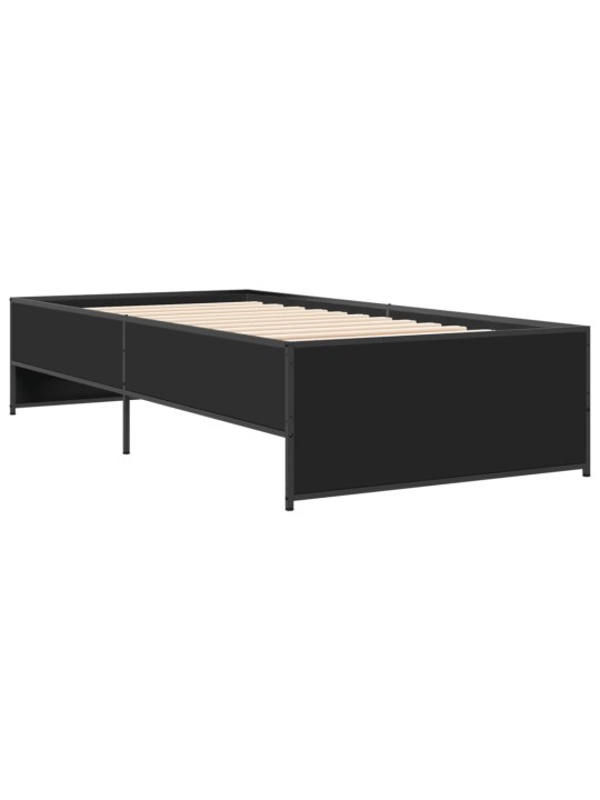 Rám postele černý 90 x 190 cm kompozitní dřevo a kov