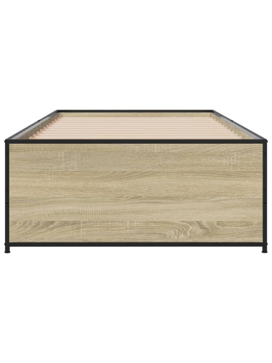 Rám postele dub sonoma 90 x 190 cm kompozitní dřevo a kov