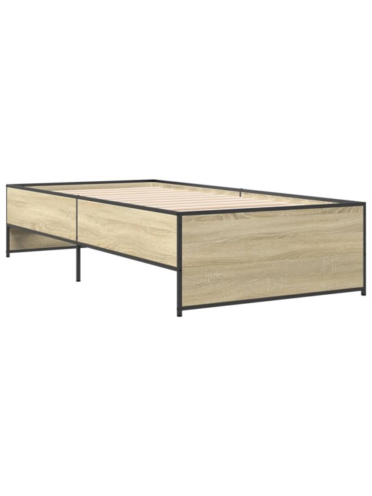 Rám postele dub sonoma 90 x 190 cm kompozitní dřevo a kov