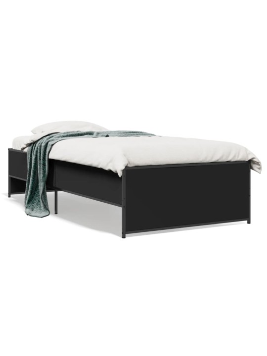 Rám postele černý 75 x 190 cm kompozitní dřevo a kov