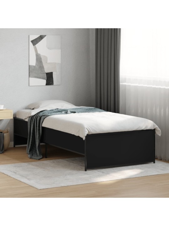 Rám postele černý 75 x 190 cm kompozitní dřevo a kov