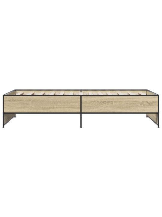 Rám postele dub sonoma 75 x 190 cm kompozitní dřevo a kov