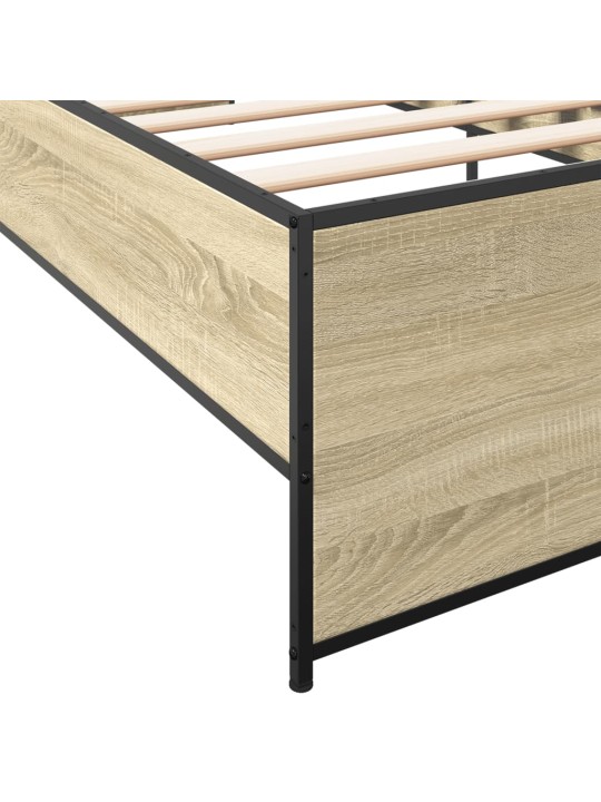 Rám postele dub sonoma 75 x 190 cm kompozitní dřevo a kov