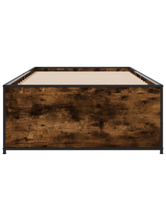 Rám postele kouřový dub 75 x 190 cm kompozitní dřevo a kov