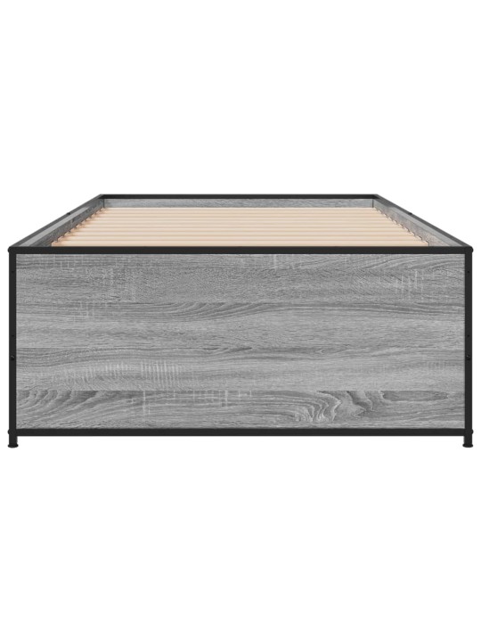 Rám postele šedý sonoma 75 x 190 cm kompozitní dřevo a kov