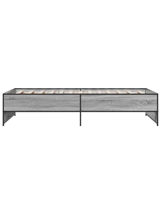 Rám postele šedý sonoma 75 x 190 cm kompozitní dřevo a kov