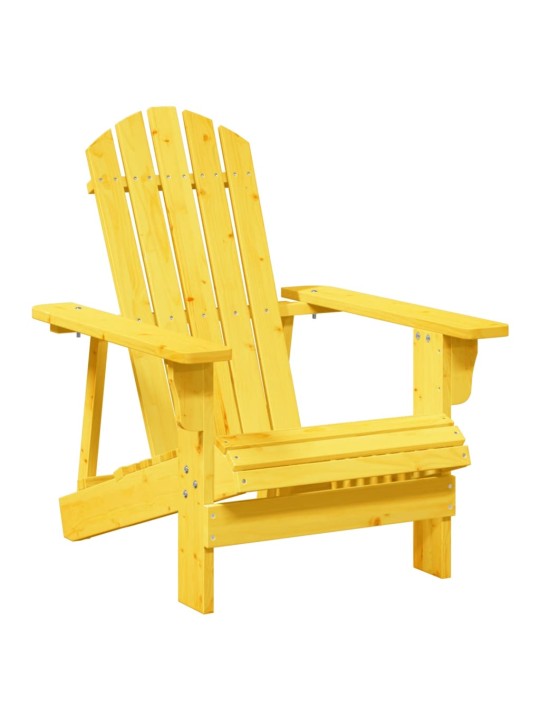 Židle Adirondack s podnožkou žlutá masivní jedle