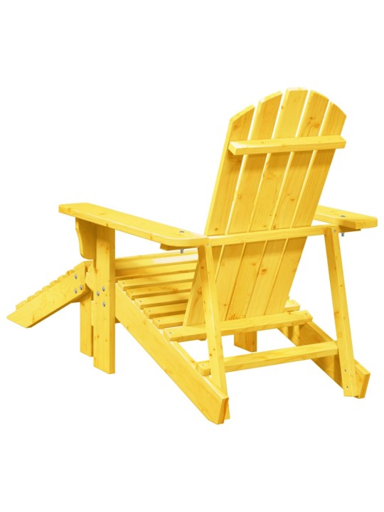 Židle Adirondack s podnožkou žlutá masivní jedle