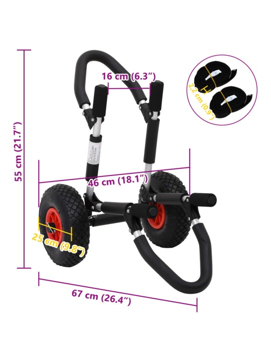 Sup vozík pro surfovací prkno skládací 45 kg hliník