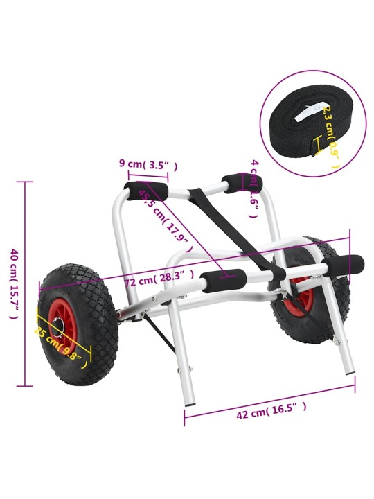Vozík na kajak skládací 45 kg hliník