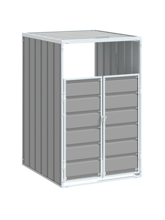 Box na 1 popelnici šedý 72 x 81 x 115 cm ocel