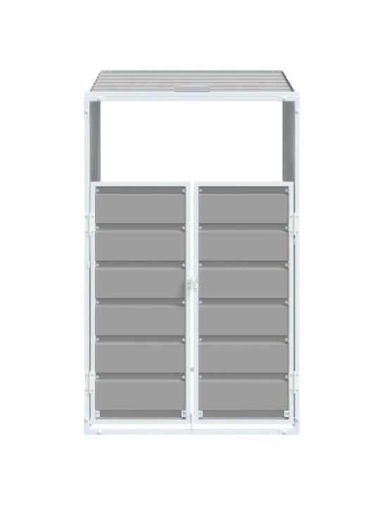 Box na 1 popelnici šedý 72 x 81 x 115 cm ocel