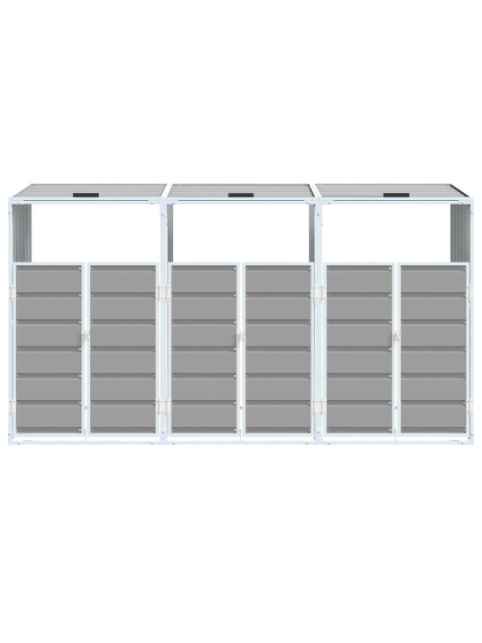 Box na 3 popelnice šedý 216 x 81 x 115 cm ocel