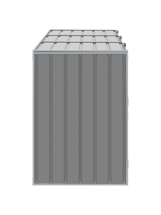 Box na 3 popelnice šedý 216 x 81 x 115 cm ocel