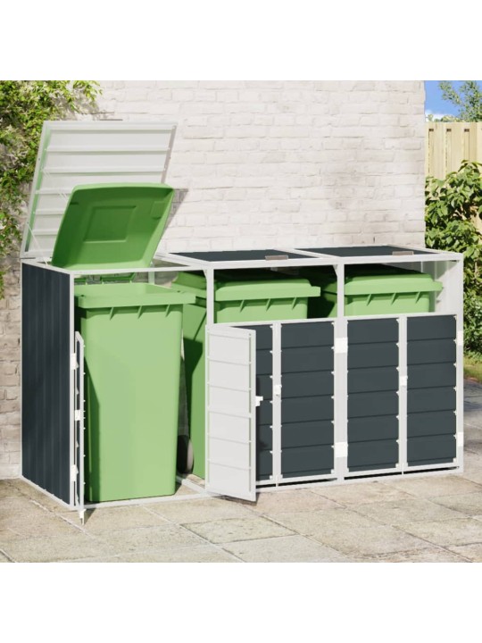 Box na 3 popelnice antracitový 216 x 81 x 115 cm ocel