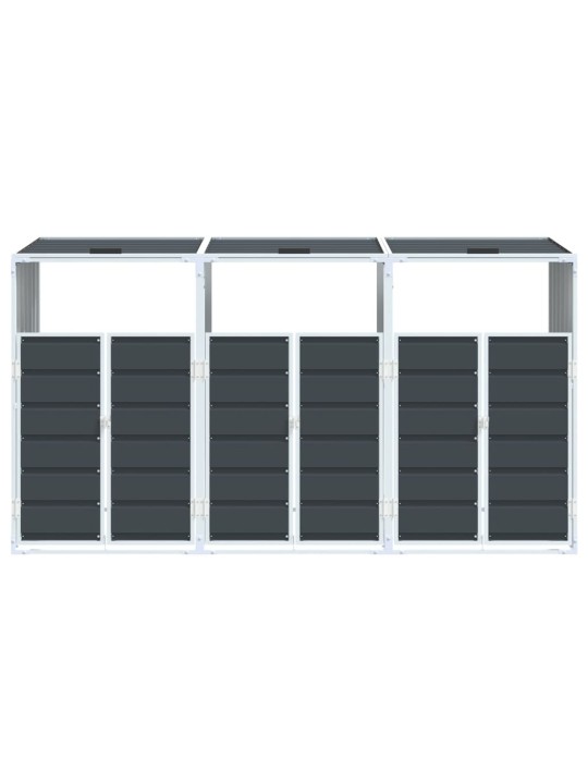 Box na 3 popelnice antracitový 216 x 81 x 115 cm ocel