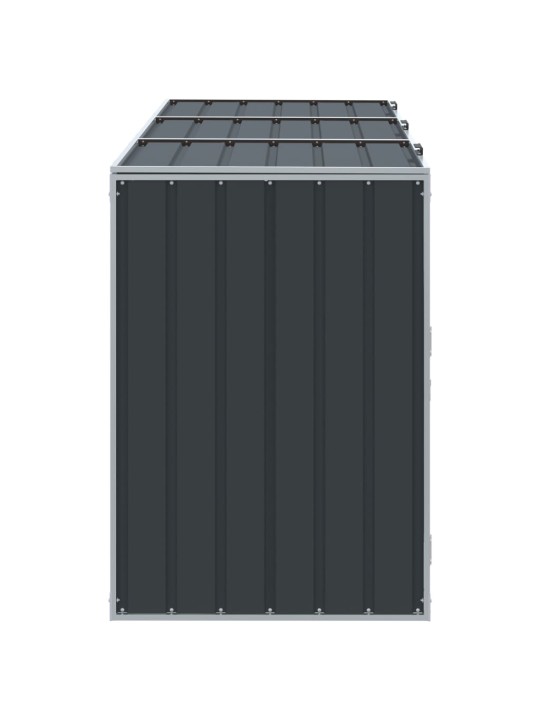 Box na 3 popelnice antracitový 216 x 81 x 115 cm ocel
