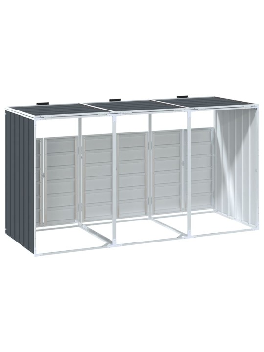 Box na 3 popelnice antracitový 216 x 81 x 115 cm ocel