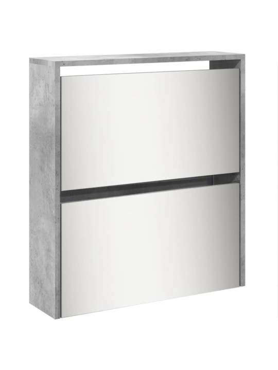 Botník se zrcadlem 5patrový betonově šedý 63 x 17 x 169,5 cm