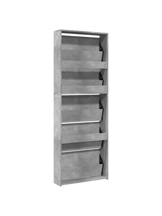 Botník se zrcadlem 5patrový betonově šedý 63 x 17 x 169,5 cm