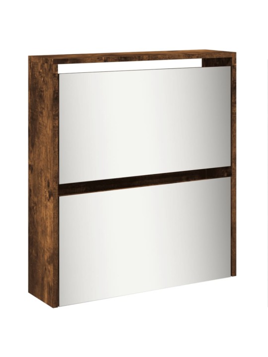 Botník se zrcadlem 5patrový kouřový dub 63 x 17 x 169,5 cm