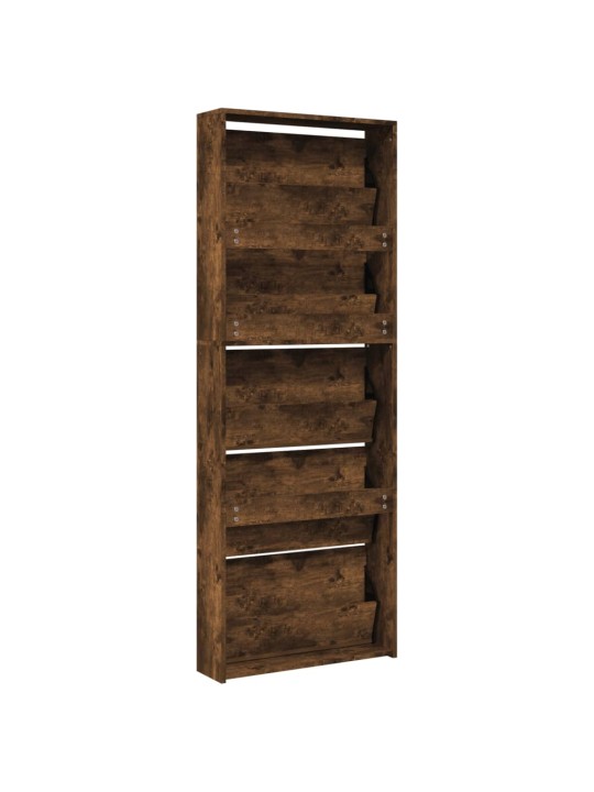 Botník se zrcadlem 5patrový kouřový dub 63 x 17 x 169,5 cm