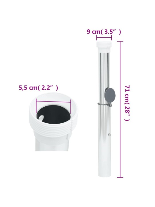 Zemní kotva pro slunečník pro tyč 40–50 mm stříbrná hliník