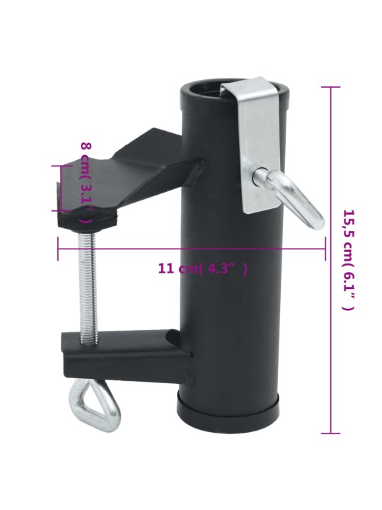Svorky na slunečník na balkon 2 ks 25–38 mm ocel