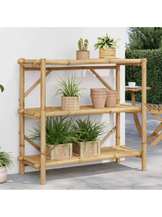 Regál se 3 policemi 100 x 40 x 90 cm bambus