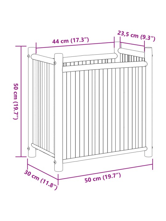 Truhlík 50 x 30 x 50 cm bambus
