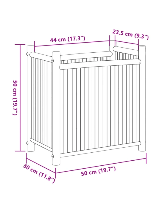 Truhlík 50 x 30 x 50 cm bambus