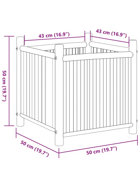 Truhlík 50 x 50 x 50 cm bambus