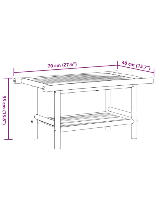 Konferenční stolek 70 x 40 x 35 cm bambus