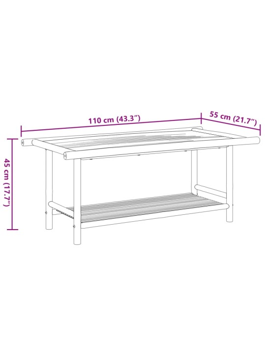 Konferenční stolek 110 x 55 x 45 cm bambus