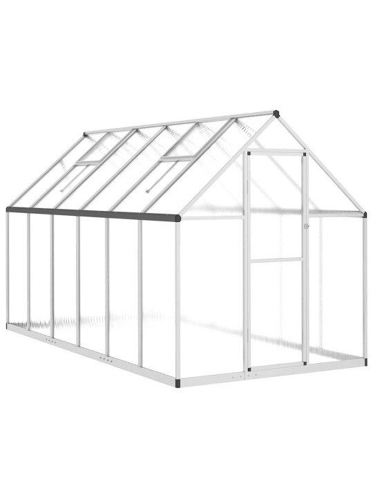 Skleník s podkladovým rámem stříbrný 334 x 169 x 195 cm hliník