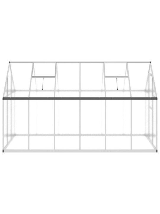 Skleník s podkladovým rámem stříbrný 334 x 169 x 195 cm hliník