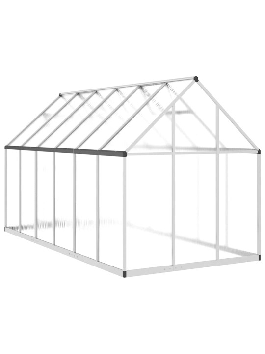 Skleník s podkladovým rámem stříbrný 334 x 169 x 195 cm hliník