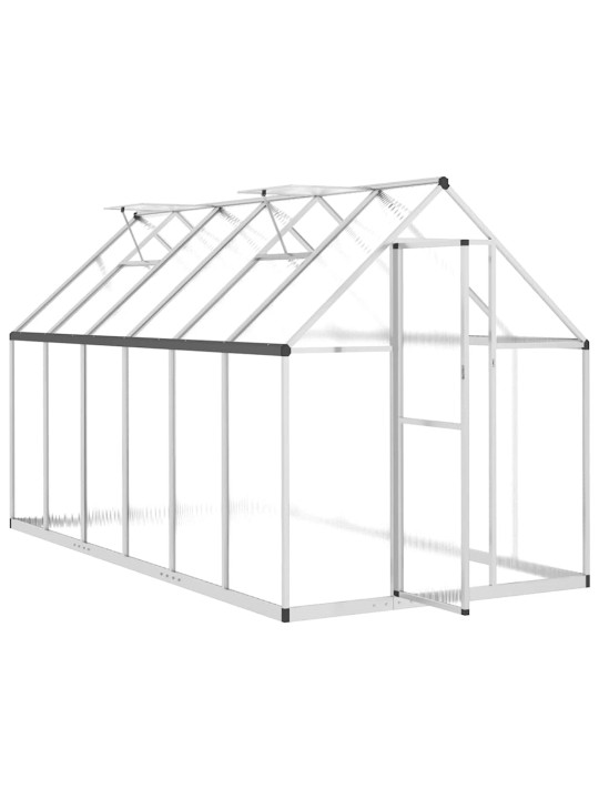 Skleník s podkladovým rámem stříbrný 334 x 169 x 195 cm hliník