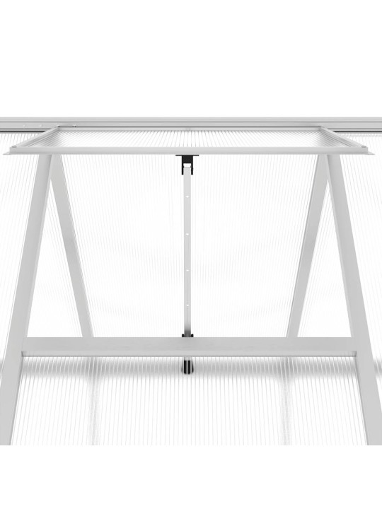 Skleník s podkladovým rámem stříbrný 334 x 169 x 195 cm hliník