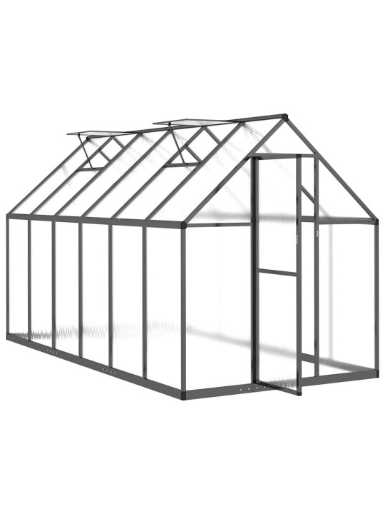 Skleník s podkladovým rámem antracitový 334x169x195 cm hliník