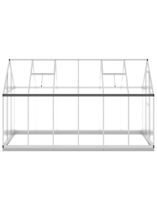 Skleník s podkladovým rámem stříbrný 334 x 169 x 202 cm hliník