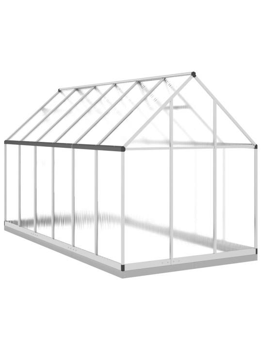 Skleník s podkladovým rámem stříbrný 334 x 169 x 202 cm hliník