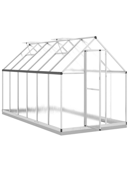 Skleník s podkladovým rámem stříbrný 334 x 169 x 202 cm hliník