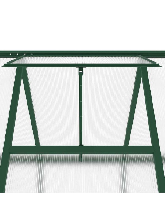 Skleník s podkladovým rámem zelený 334 x 169 x 202 cm hliník