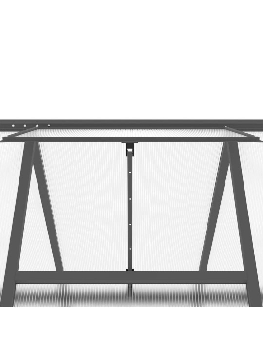 Skleník s podkladovým rámem antracitový 334x169x202 cm hliník