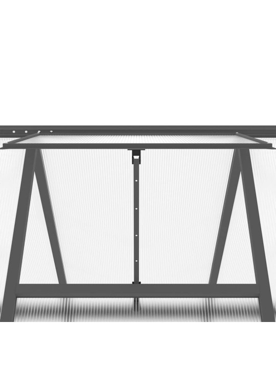 Skleník s podkladovým rámem antracitový 445x169x195 cm hliník