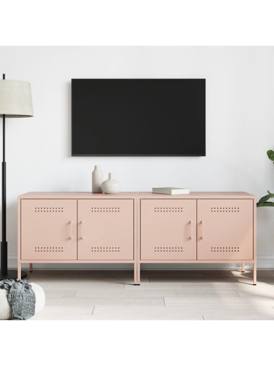 TV skříňky 2 ks růžové 68 x 39 x 50,5 cm ocel